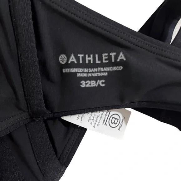 Athleta Square Neck Bra Cup Bikini Top Black Size 32 B/C Swim Wear - Picture 8 of 10